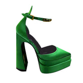 Ankle Strap Block Heel Platform Sandals